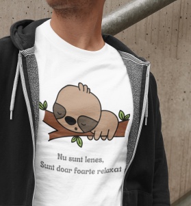 Tricou barbati haios personalizat - Nu sunt lenes, doar relax - din bumbac, personalizat - Cadou