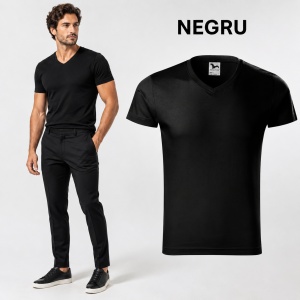 Tricou Bărbați Malfini 146 cu Guler în V, Premium, 100% Bumbac, Slim Fit, 180 g/m², S 3XL, 14 Culori - Img 16