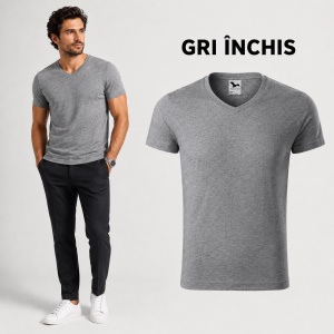 Tricou Bărbați Malfini 146 cu Guler în V, Premium, 100% Bumbac, Slim Fit, 180 g/m², S 3XL, 14 Culori - Img 26