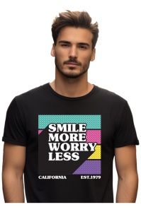 Tricou barbati - Smile More Worry Less