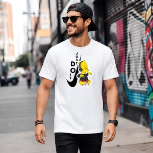Tricou Bart Simpson Ascultand Muzica Logo Vertical Urban Vibe, din bumbac 100% Copii | Dama | Barbat - Img 5