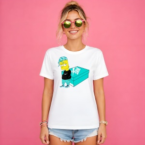 Tricou Bart Simpson Teal Hair Outfit Urban Pe Cutie Turcoaz, din bumbac 100% Copii | Dama | Barbat