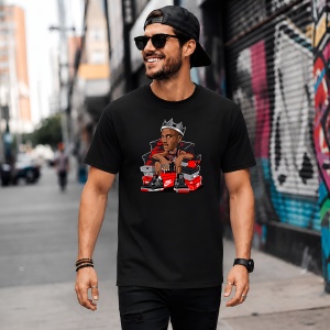 Tricou Baschetbalist Cu Coroana, din bumbac 100%, tricou negru, Copii | Dama | Barbat - Img 5