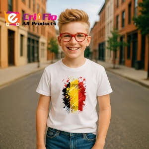 Tricou Belgium Steag Splash Art, Copii | Dama | Barbat - Img 8