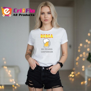 Tricou Berea Mic Dejunul Campionilor Amuzant, din bumbac 100% , tricou alb pentru Dama | Barbat - Img 3