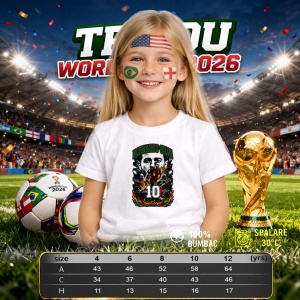 Tricou Bernardo Silva Portugal World Cup Fifa 2026, din bumbac 100%, tricou alb, Copii | Dama | Barbat - Img 4