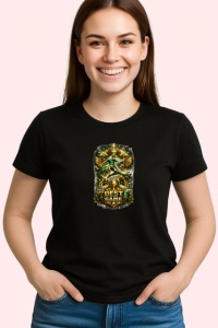 Tricou Best Game Ever Ilustratie Gaming Aurie, din bumbac 100%, tricou negru Copii | Dama | Barbat - Img 3