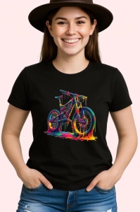 Tricou Bicicleta de munte graffiti cu fundal deschis Copii | Dama | Barbat, culoare negru - Img 3