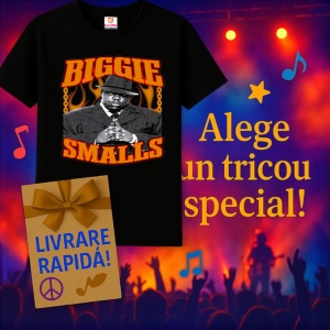 Tricou Biggie Smalls - Orange Font, muzica Rock (Heavy Metal), Dama | Barbat | Copii, Culoare Negru - Img 7