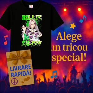 Tricou Billie Eilish - Neon Look, muzica Hip-Hop, Dama | Barbat | Copii, Culoare Negru - Img 7