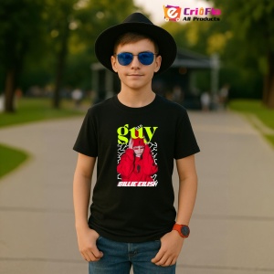 Tricou Billie Eilish - Red Hoodie, muzica Hip-Hop / Trap, Dama | Barbat | Copii, Culoare Negru - Img 6
