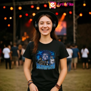Tricou Blueface - White Duo, muzica Pop / R&B / Reggae, Dama | Barbat | Copii, Culoare Negru - Img 5