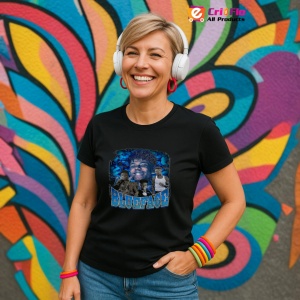 Tricou Blueface - White Duo, muzica Pop / R&B / Reggae, Dama | Barbat | Copii, Culoare Negru - Img 13