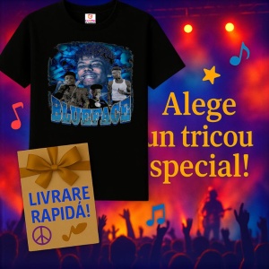 Tricou Blueface - White Duo, muzica Pop / R&B / Reggae, Dama | Barbat | Copii, Culoare Negru - Img 15