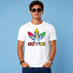 Tricou Bluey Catelusul Albastru Logo Colorat Urban Kids Design, din bumbac 100% Copii | Dama | Barbat