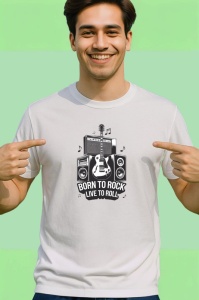 Tricou Born To Rock Live To Roll, Copii | Dama | Barbat - Img 2