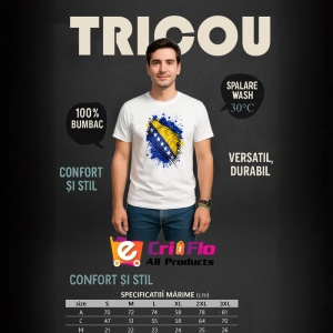 Tricou Bosnia And Herzegovina Steag Splash Art, Copii | Dama | Barbat - Img 5