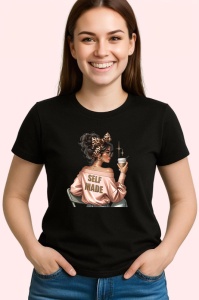Tricou Boss girl self made, boss girl facuta prin forte proprii, Copii | Dama | Barbat , tricou negru - Img 3