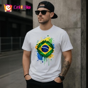 Tricou Brazil Steag Splash Art, Copii | Dama | Barbat