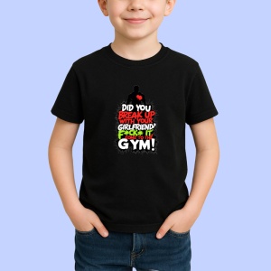 Tricou Breakup Come To The Gym Baiat Silueta, Copii | Dama | Barbat, culoare negru - Img 2