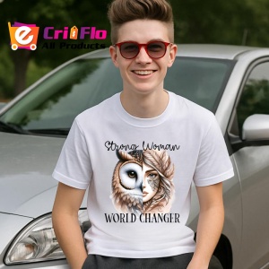 Tricou Bufnita si femeie cu pene mesaj motivational world changer Copii | Dama | Barbat Barbat - Img 5