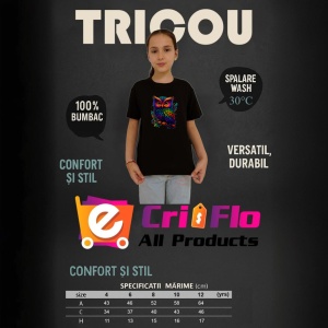 Tricou Bufnita stil curcubeu Negru, Copii | Dama | Barbat - Img 4