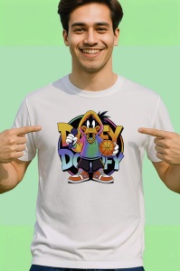 Tricou Bugs Bunny graffiti verde fluo pe fundal mov Copii | Dama | Barbat - Img 2