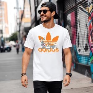 Tricou Bugs Bunny Portocaliu Logo Retro Urban Street Style Art, din bumbac 100% Copii | Dama | Barbat - Img 5