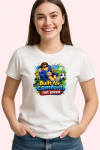 Tricou Built For Comfort Not Speed Personaj Amuzant, din bumbac 100% , tricou alb pentru Copii | Dama | Barbat