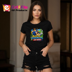 Tricou Built For Comfort Not Speed Personaj Amuzant, din bumbac 100%, tricou negru Copii | Dama | Barbat - Img 7