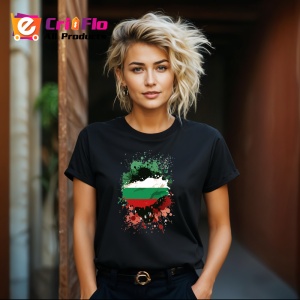 Tricou Bulgaria Steag Splash Art, Copii | Dama | Barbat, culoare negru