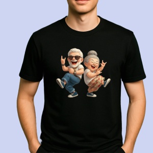 Tricou Bunici haiosi Negru, Copii | Dama | Barbat - Img 2