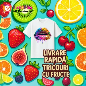 Tricou Buze femeie capsuni si portocala, Lip gloss, Copii | Dama - Img 18