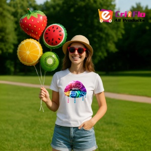 Tricou Buze femeie cu trandafir roz si stropi mov, Lip gloss, Copii | Dama - Img 10
