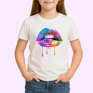 Tricou Buze nude cu trandafir si aur lichid, Lip gloss, Copii | Dama - Img 3
