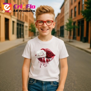 Tricou Buze rosu intens cu trandafir si auriu lichid, Lip gloss, Copii | Dama - Img 11