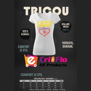 Tricou Cadou 70 ani - Cadou aniverasare Damă - Img 3
