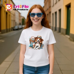 Tricou caine beagle palarie plaja limonada inghetata, Copii | Dama | Barbat - Img 8