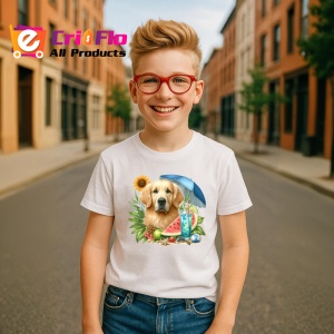 Tricou caine golden retriever umbrela fructe vara cocktail, Copii | Dama | Barbat - Img 7