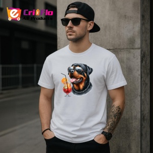 Tricou caine rottweiler ochelari lant cocktail portocala, Copii | Dama | Barbat - Img 5