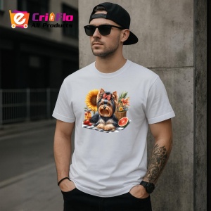 Tricou caine yorkshire fundita pepene floarea soarelui, Copii | Dama | Barbat - Img 5