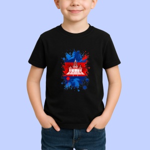 Tricou Cambodia Steag Splash Art, Copii | Dama | Barbat, culoare negru - Img 3