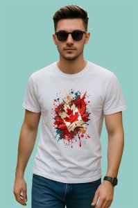 Tricou Canada Steag Splash Art, Copii | Dama | Barbat - Img 2