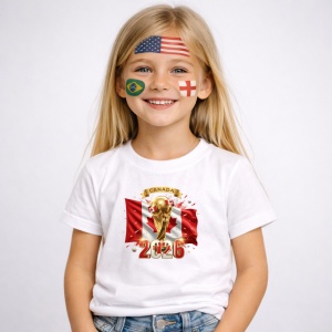 Tricou Canada World Cup 2026 Fifa V2, din bumbac 100%, tricou alb, Copii | Dama | Barbat - Img 2