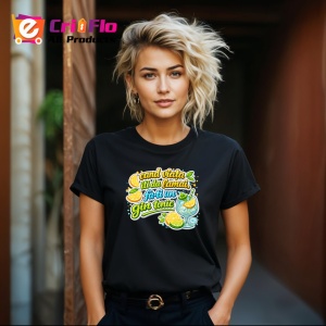 Tricou Cand Viata Iti Da Lamai Fa Ti Un Gin Tonic, din bumbac 100%, tricou negru Dama | Barbat - Img 4