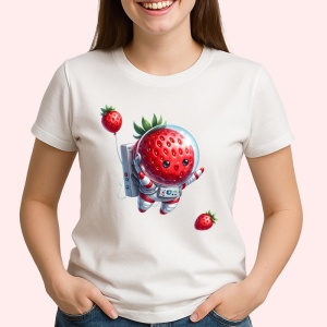 Tricou Capsuna amuzanta de vara astronaut, Fructe, Copii | Dama - Img 2