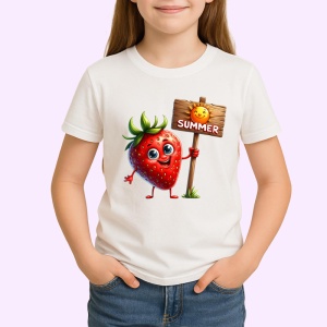 Tricou Capsuna amuzanta de vara summer, Fructe, Copii | Dama