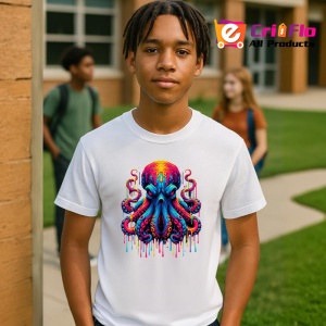 Tricou Caracatita colorata graffiti adancuri fantastice Copii | Dama | Barbat - Img 5