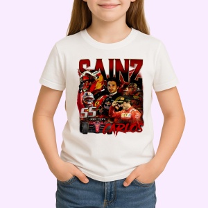 Tricou Carlos Sainz Colaj Masina Ferrari Formula 1, Copii | Dama | Barbat - Img 3