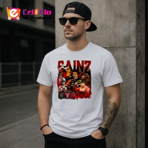 Tricou Carlos Sainz Colaj Masina Ferrari Formula 1, Copii | Dama | Barbat